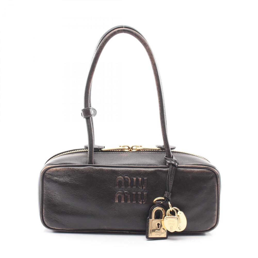 Miu Miu Beau Nappa Top Handle Bag Leather Brown